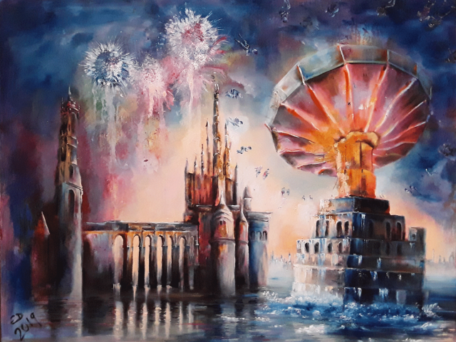 DIE AUSERWÄHLTEN (2019) Öl auf Leinwand 100 x 130 cm