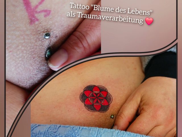 Überdecken einer dunklen Vergangenheit mit der "Blüte des Lebens"